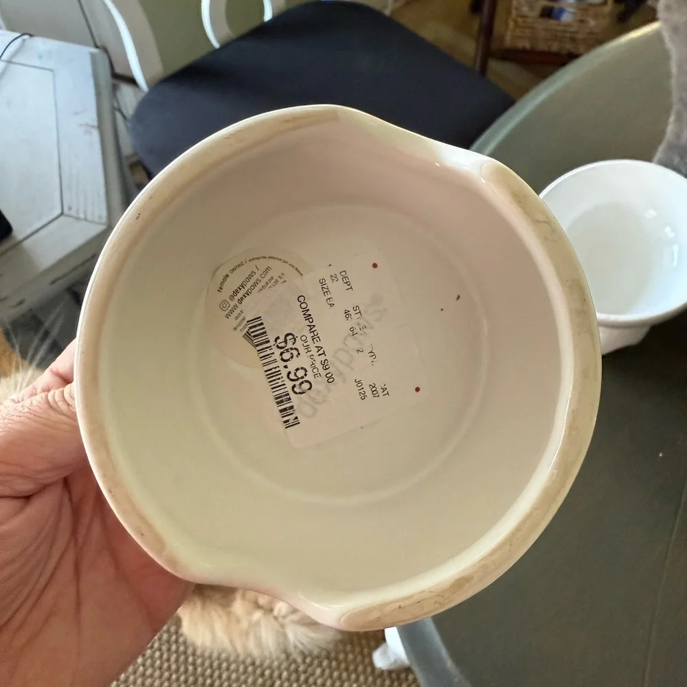 Top Paw White Ceramic Pet Bowl